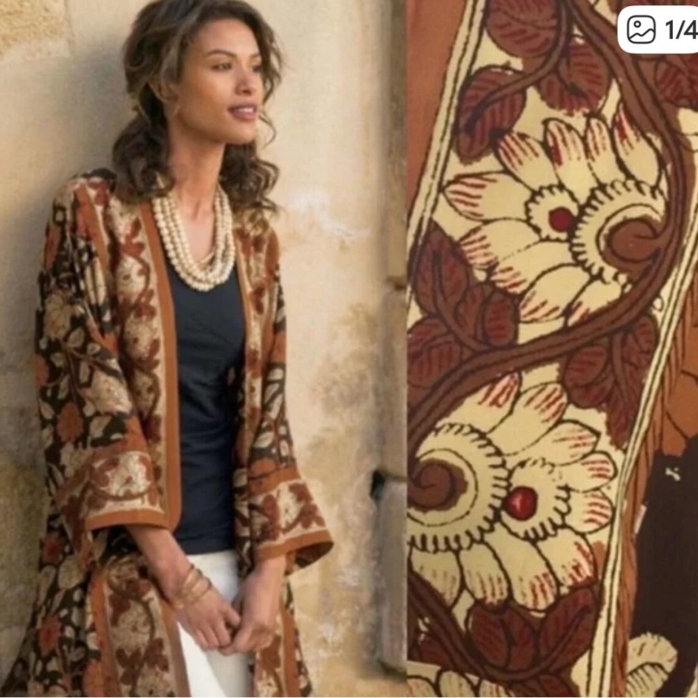 Soft Surroundings Elegant Floral Kimono